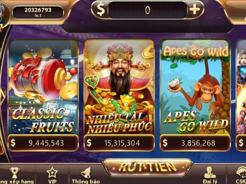 Hình ảnh game slot cổ điển với biểu tượng trái cây