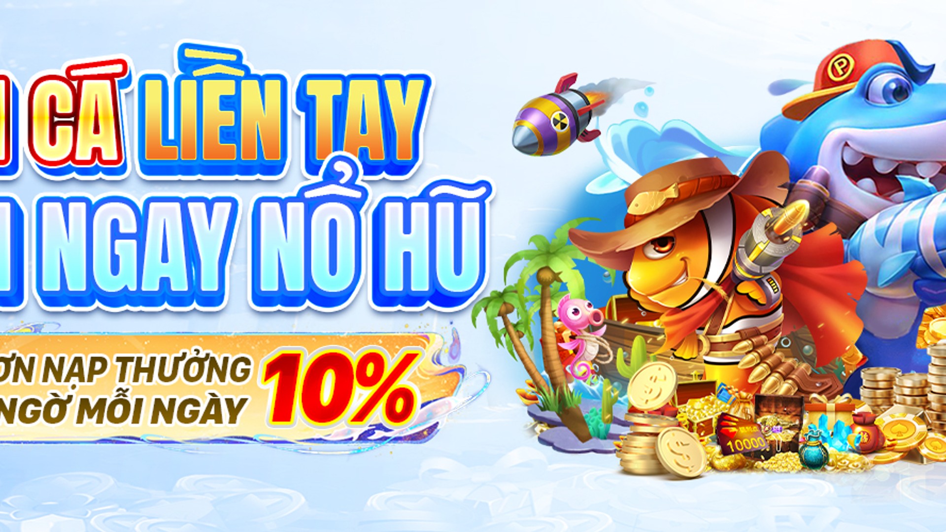 Hình ảnh đại dương rực rỡ với các loài cá và kho báu, tượng trưng cho game bắn cá qq88