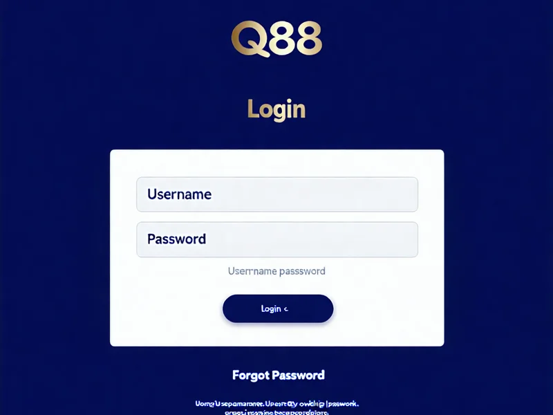 Giao diện đăng nhập QQ88 với trường tên người dùng và mật khẩu